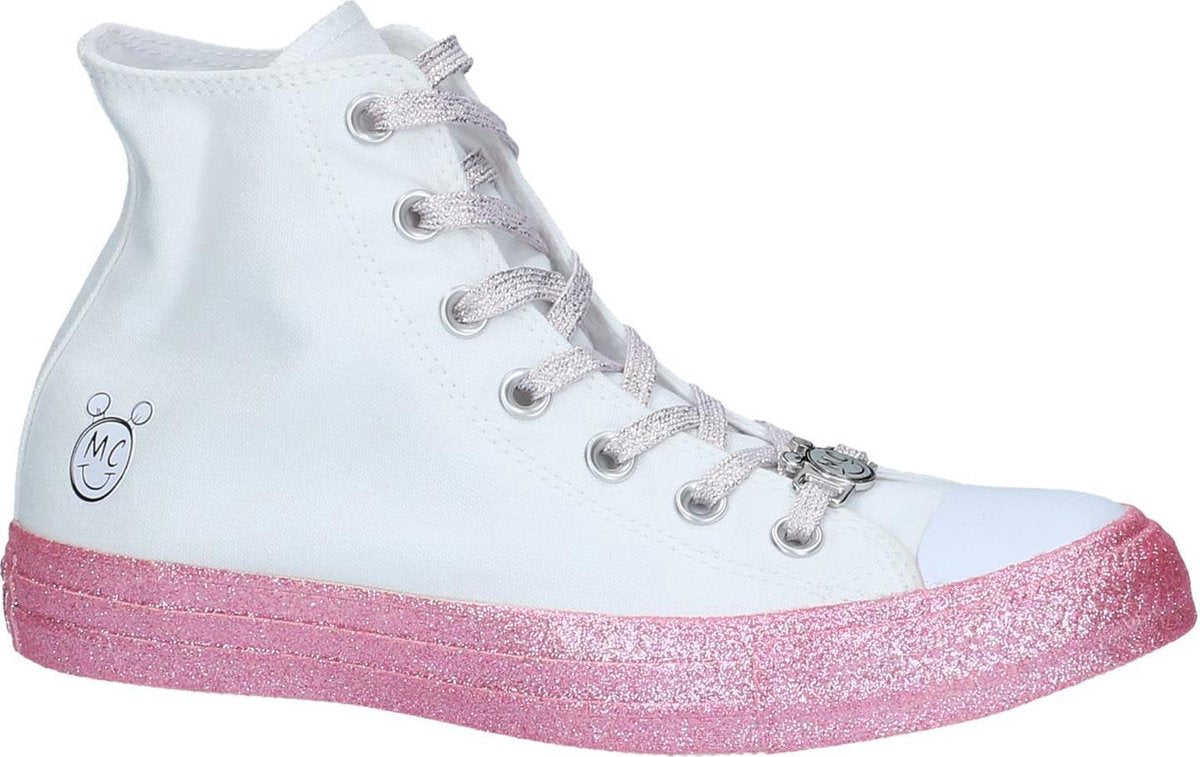Converse - As Hi Miley - Sneaker hoog sportief - Dames - Maat 37 - Wit - White/Pink Dogwood/Black