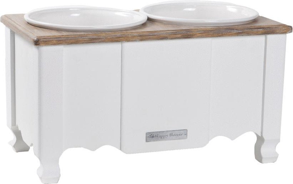 Happy-House Houten Voerbak 45x25x25 cm Wit