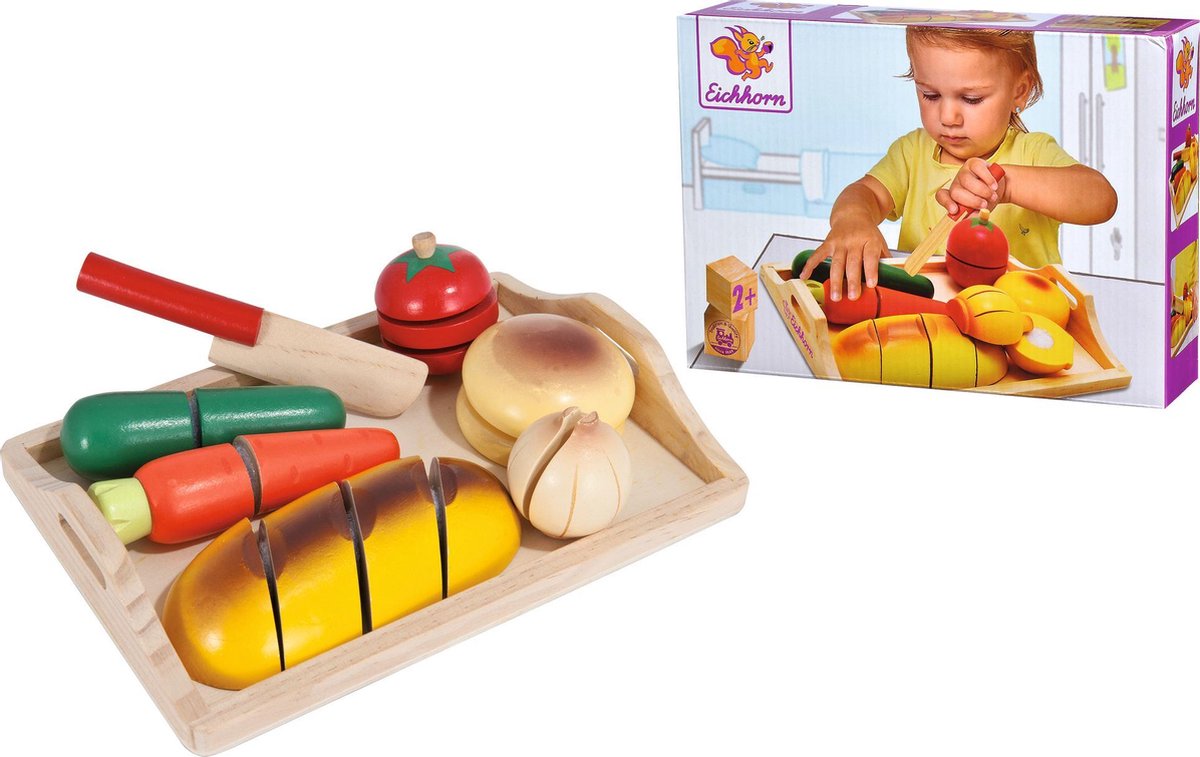 Eichhorn Houten Groenten En Fruit Met Klittenband - 7 Delig