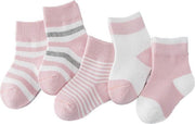 MINIIYOU - 5 pack - baby dreumes sokjes roze strepen (9-18 mnd) - meisjes sokken