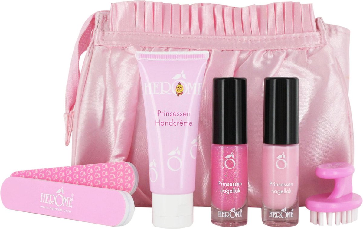 Herome prinsessensetje (Princess Set) in Bag -1st- een satijnen tasje met 2 nagellakken (waterbasis)