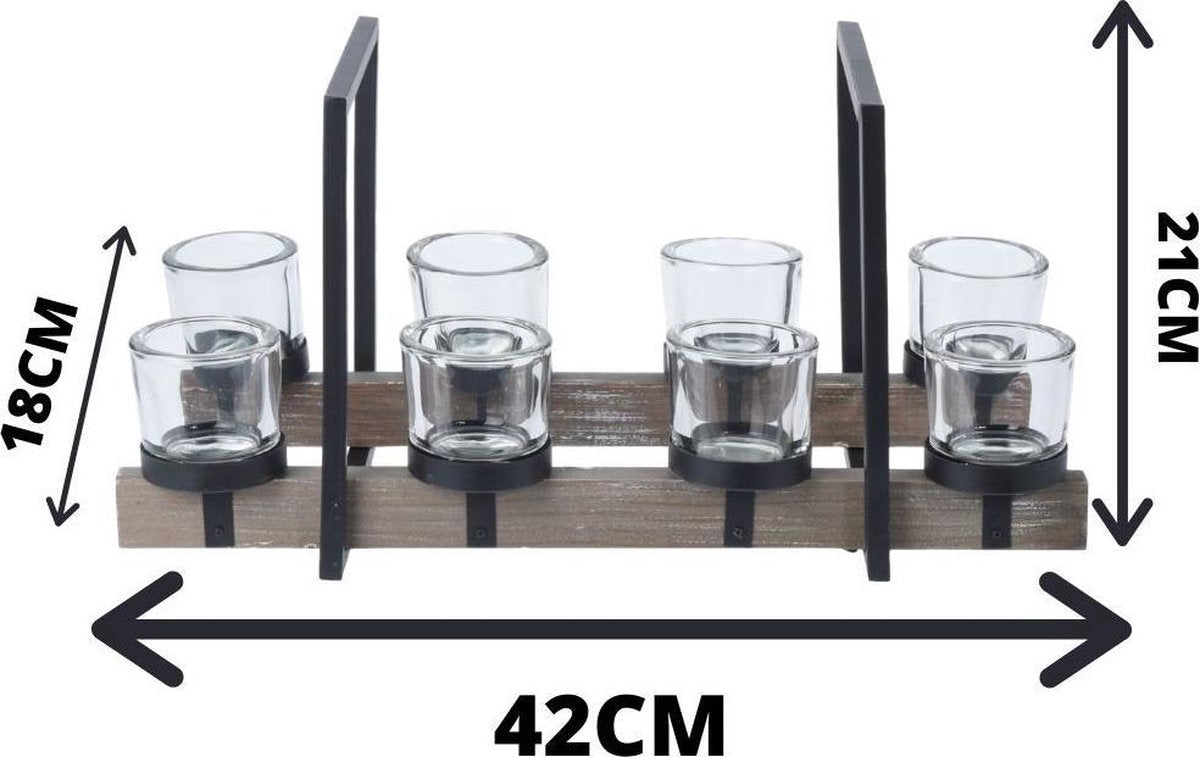 Orange85 Theelichthouder - Glas - Set - 8 Stuks - Theelichtjes Houder - Modern - Woondecoratie