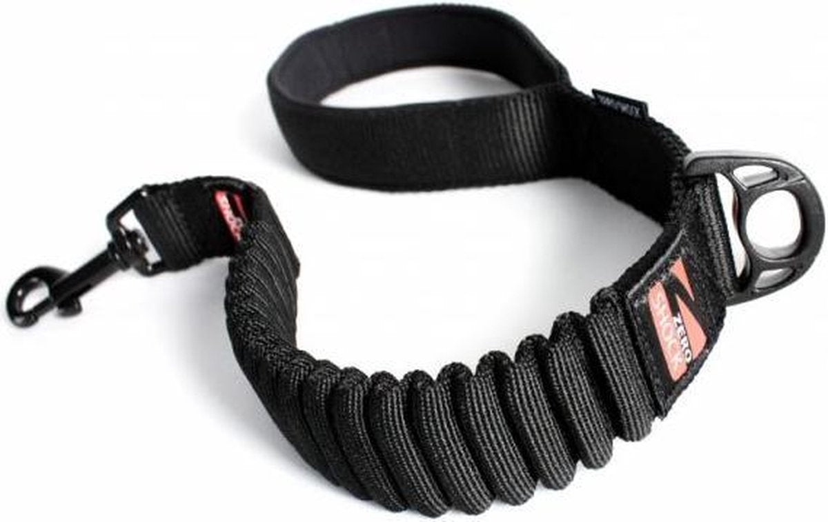 EzyDog Zero Shock - Korte Hondenriem - 64cm - Zwart