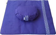 Meditatieset met kussen "crescent" (Purper) |meditatiemat Zabuton en meditatiekussen|ethisch geproduceerd van 100% biologisch katoen (GOTS gecertificeerd) | Heeft 2 lagen | Verkrijgbaar in 6 natuurlijke kleuren