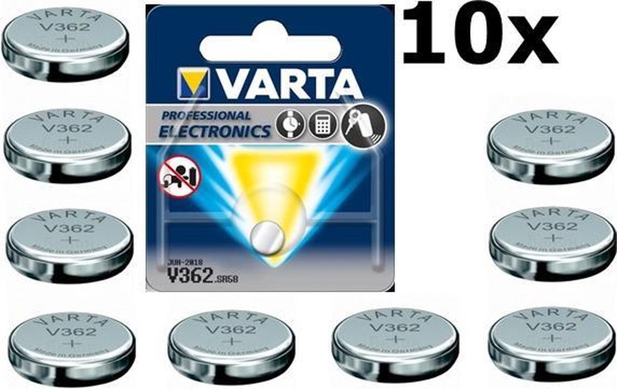 10 Stuks - Varta V362 21mAh 1.55V knoopcel batterij