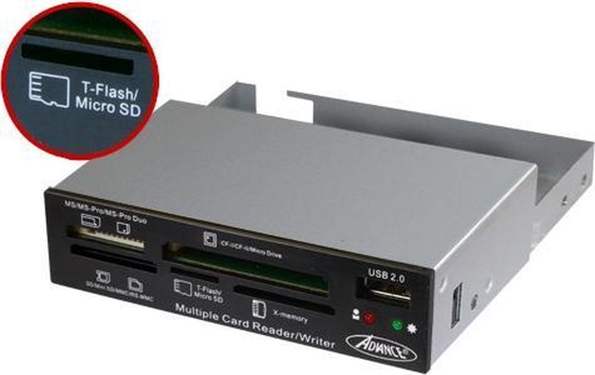 ADVANCE CR-10INT geheugenkaartlezer Intern USB 2.0 Zwart