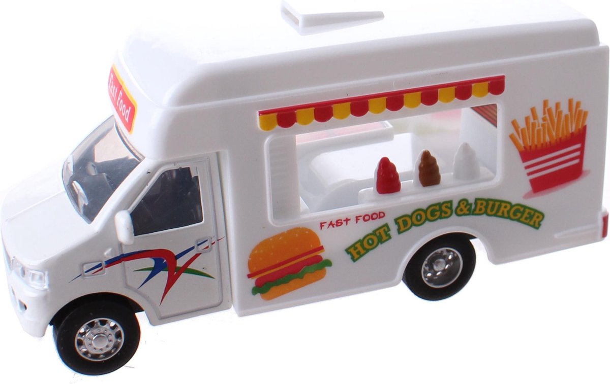 Toi-toys Truck Hot Dog Pull Back 12 Cm Jongens Wit