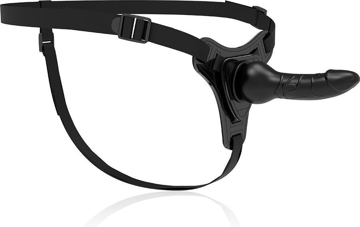 Fetish submissive silicone strap-on black 16cm realistic.
