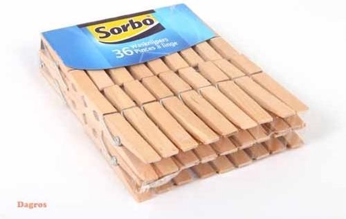 Sorbo Wasknijpers - Hout - 180 stuks (5x36)