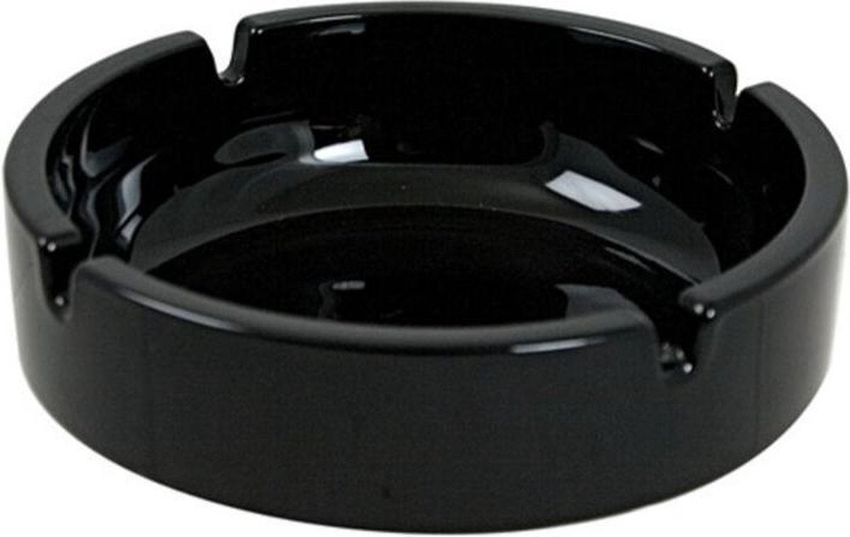 ASHTRAY BLACK 10.7CM SET6