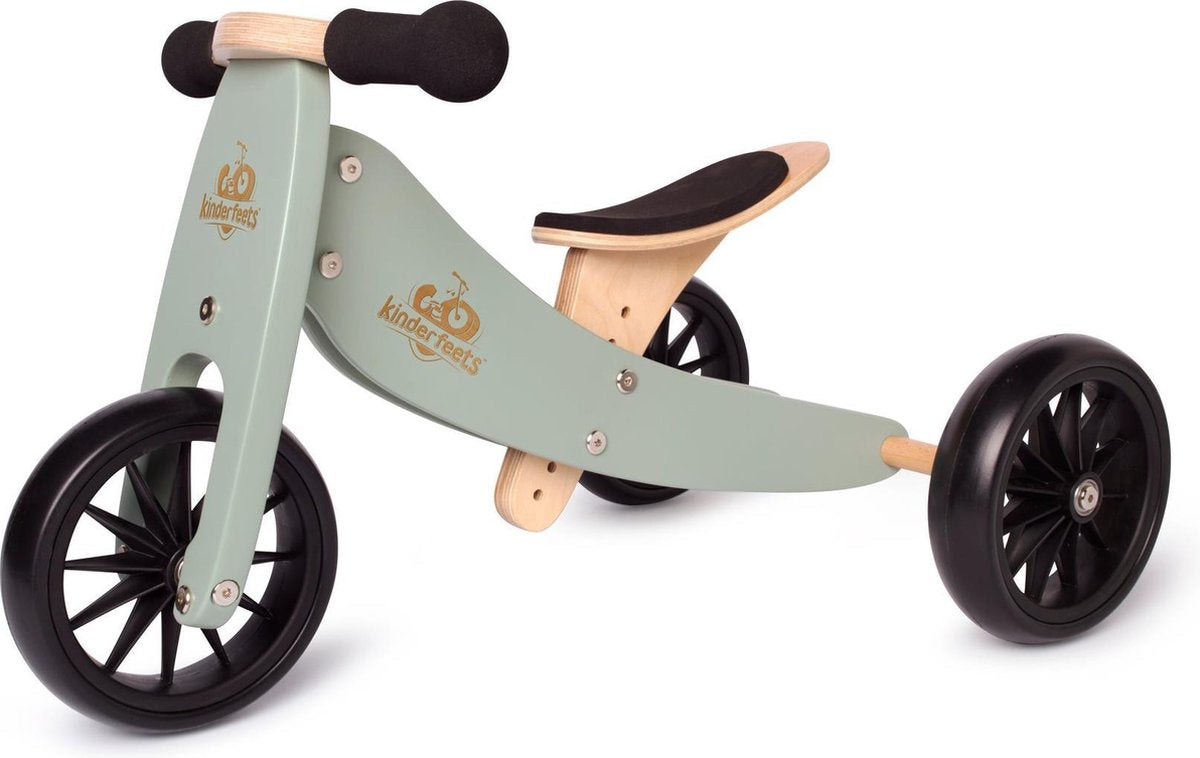 Kinderfeets - Houten driewieler loopfiets - Tiny Tot 2-in-1 - Sage