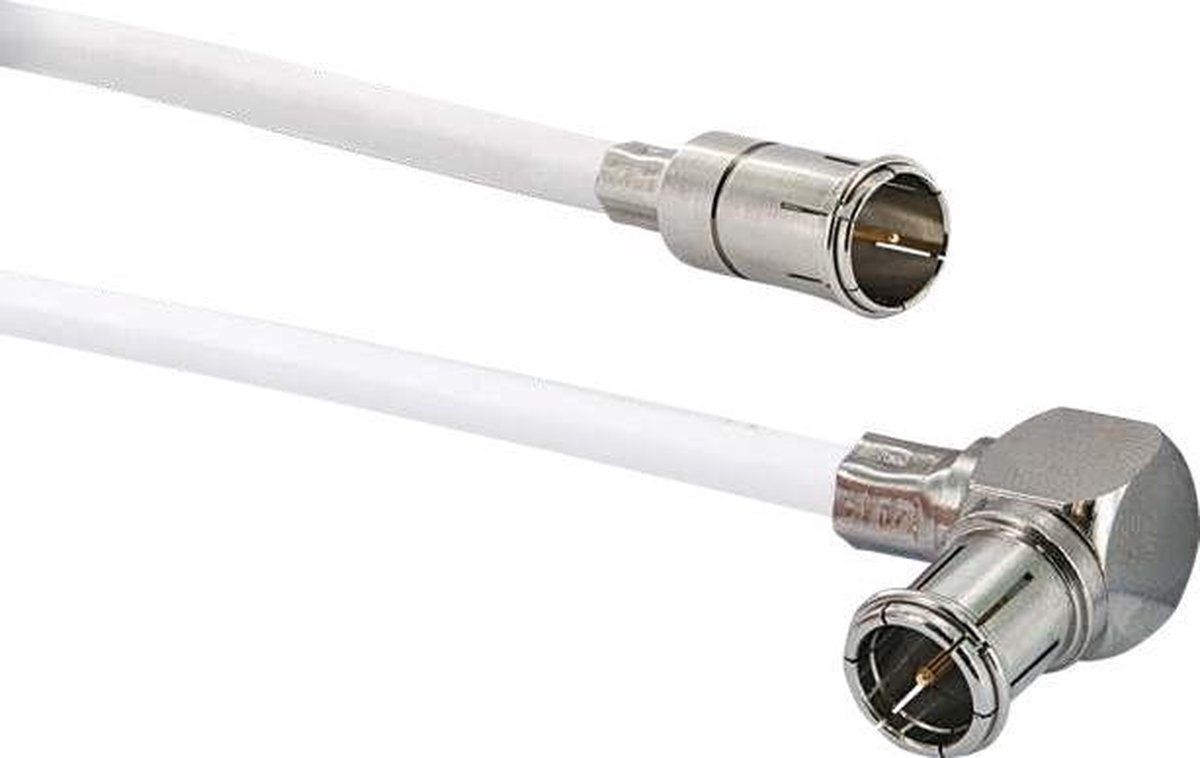 Schwaiger Antenne Aansluitkabel [1x F-quickstekker - 1x Mini-DAT-stekker] 9.00 m 90 dB Wit
