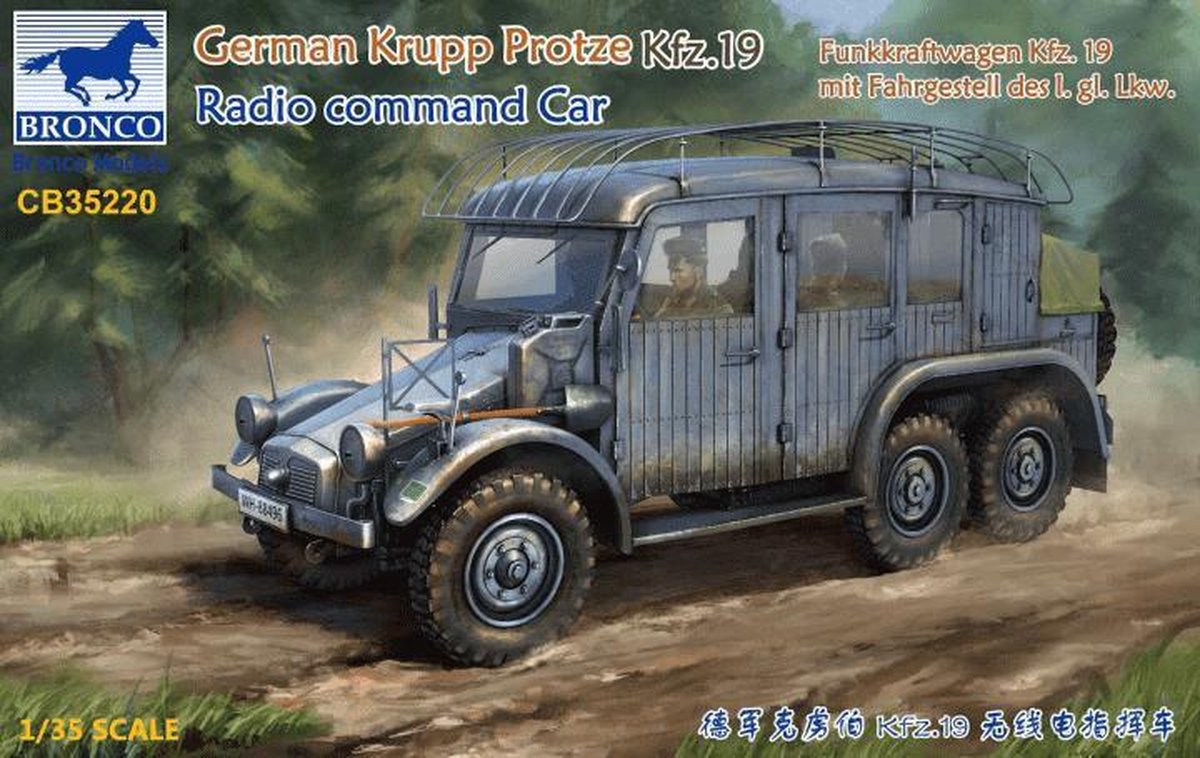 1:35 Bronco CB35220 German Krupp Protze Kfz. 19 - Radio Command Car Plastic kit