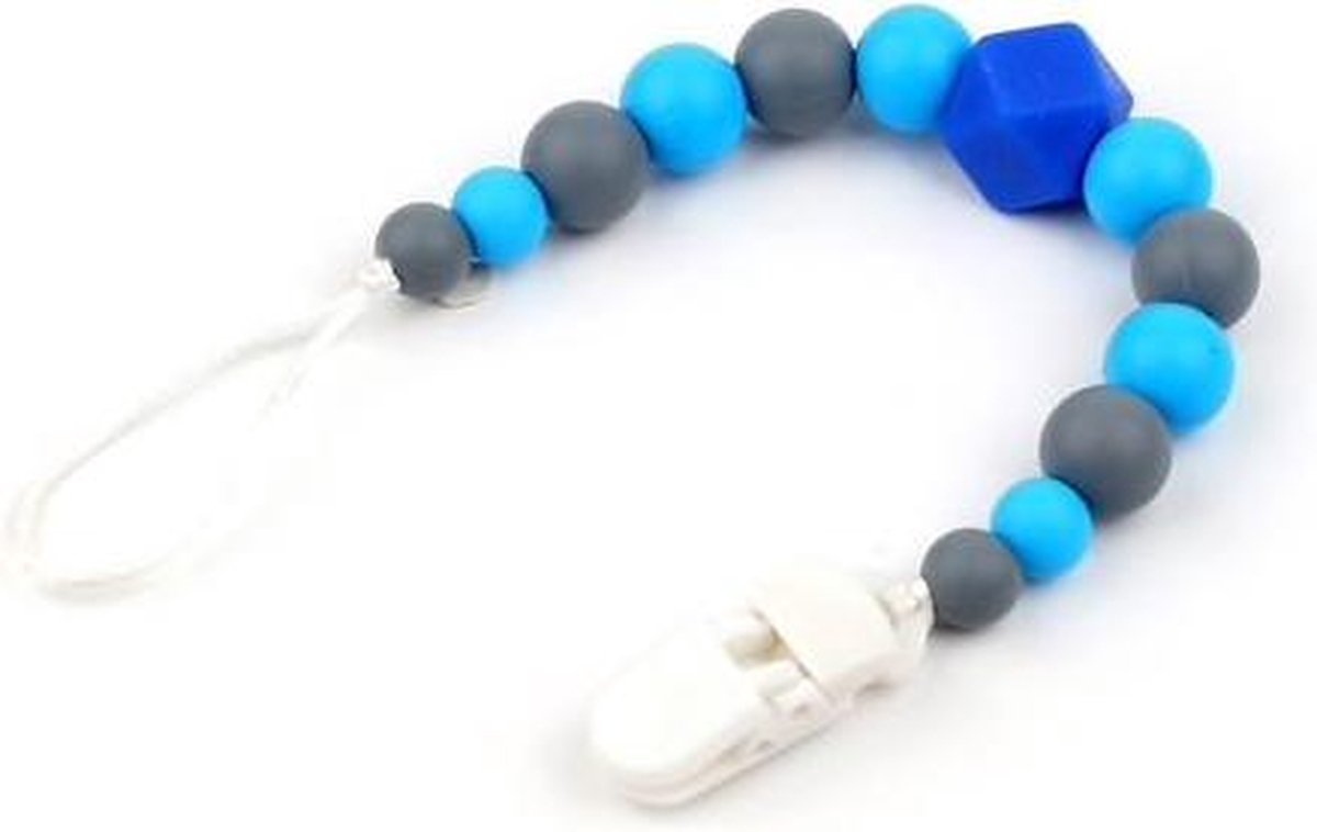 Siliconen speenketting - blauw | Bijtring ketting | BPA-vrij | Kidzstore.eu