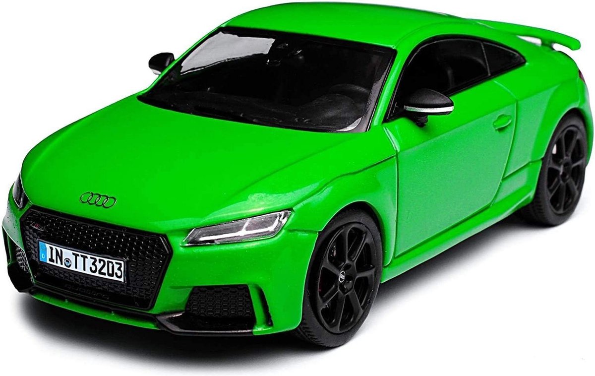 Audi TT RS Coupé (Groen) (10 cm) 1/43 Audi Collection Dealer model iScale - Modelauto - Schaalmodel - Model auto - Miniatuurauto - Miniatuur autos