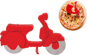 Pizzasnijder Scooter Kunststof met Metaal - Rood 17.5 cm lang 12 cm hoog