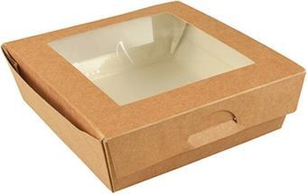 25 x PAPSTAR Saladebox 'PURE' vierkant 750 ml