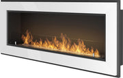 Bio ethanol haard - met glasplaat - 120x49 cm - sfeerhaard -INGEBOUWDE- ISOLATIE-inbouwhaard -wit-Infire