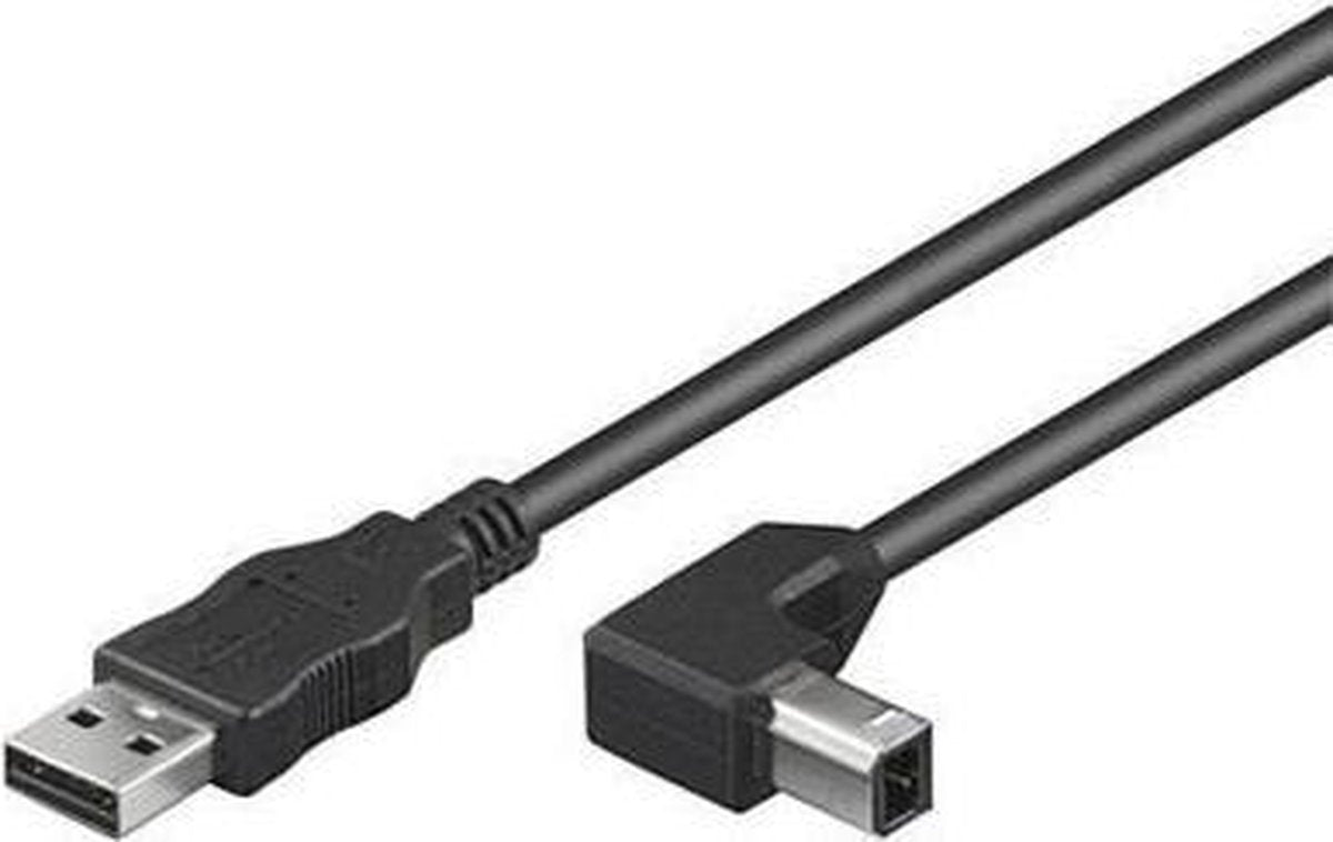 Techly ICOC U-AB-10-ANG USB-kabel 1 m USB 2.0 USB A USB B Zwart