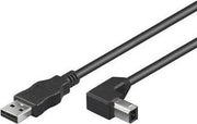 Techly ICOC U-AB-10-ANG USB-kabel 1 m USB 2.0 USB A USB B Zwart