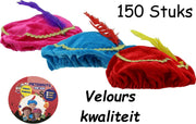 Pieten Muts -  Barret – Velours – One Size – 3 Assorti Kleuren – 150 Stuks