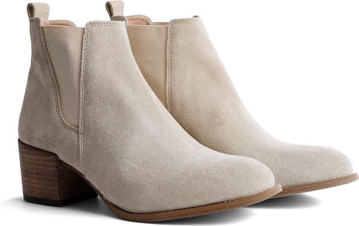 NoGRZ Y.Farrell - Dames enkellaars met blokhak - Sand - Maat 37