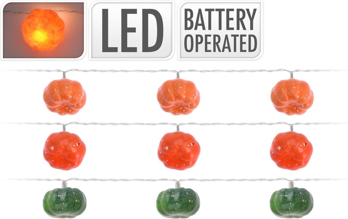 Pompoen slinger led 180cm 4ass