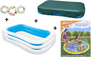 zwembad - zwembad intex afdekzeil - afdekhoes - familie zwembad - opblaasbare zwembad - 262x175x56cm - COMBIDEAL - Sprinkle 'n Splash speelmat - waterspeelmat baby - baby - GRATIS 1x ZWEMRING - Sproeifunctie