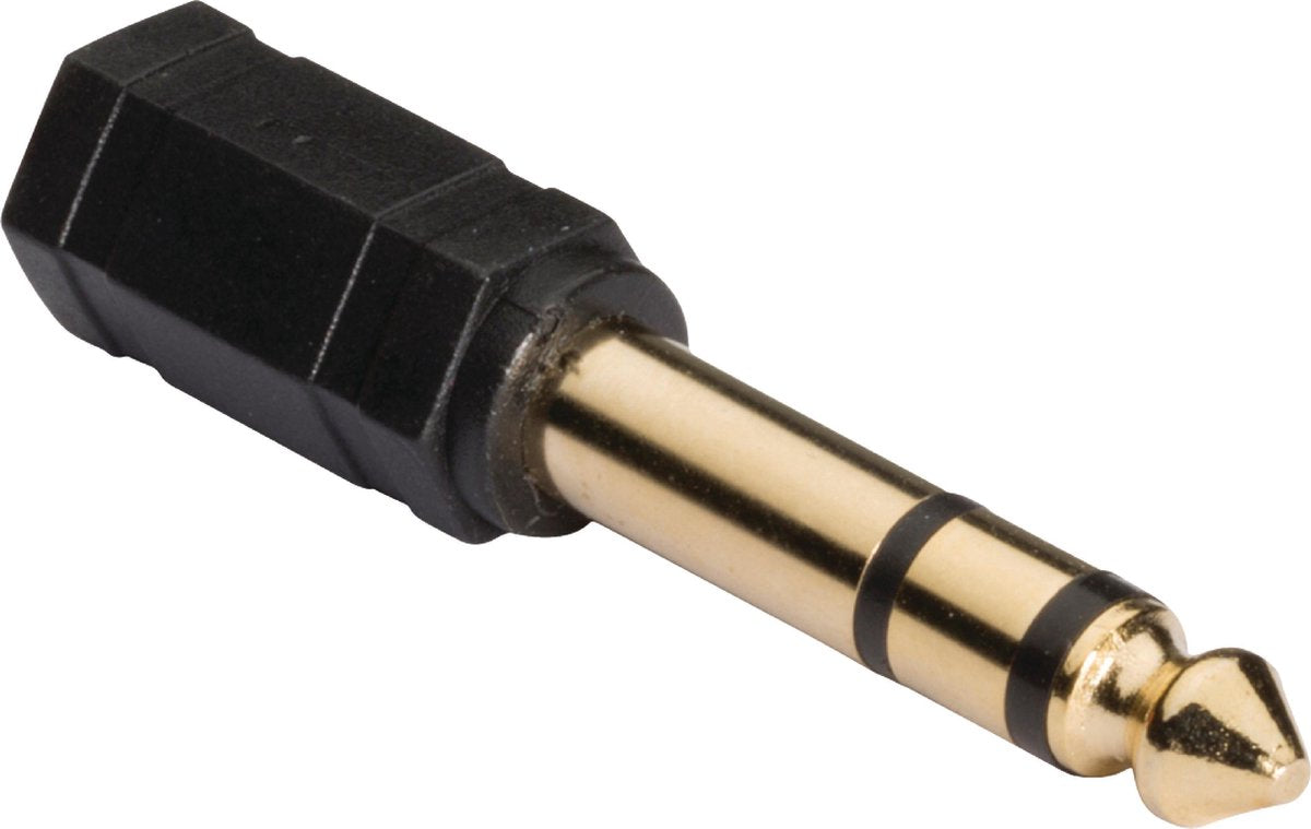 6.35 mm audio adapter 6.35 mm male - 3.5 mm female 1 pc grey