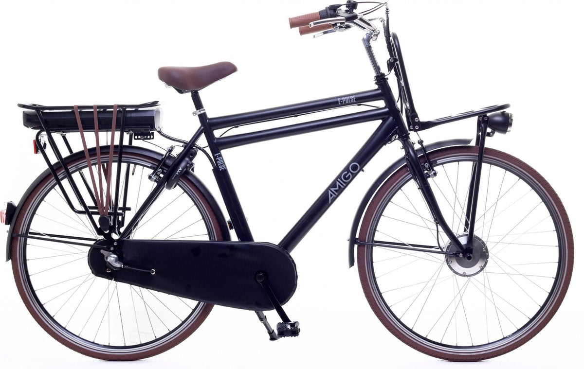 Amigo E-Pulse - Elektrische transportfiets voor heren - Met 3 versnellingen - Matzwart