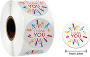 500 stickers op rol Thank You multicolor 2