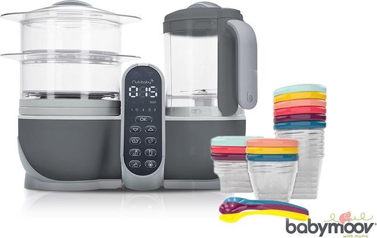 Nutribaby Plus Industrieel Grijs + Babybakjes Babybols Multi Set XXL