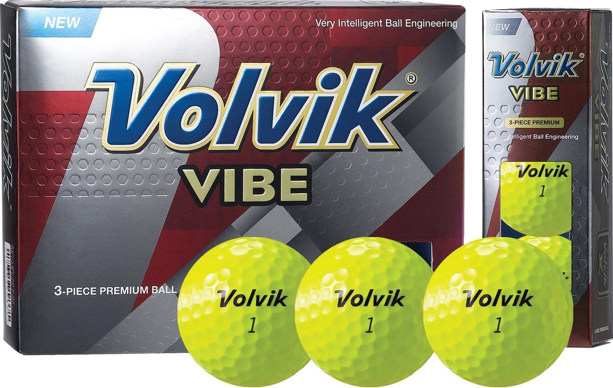 Volvik - VIBE golfbal - 12 pack - geel
