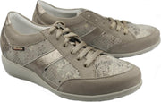 Mobils by Mephisto JOSEFINA lederen sneakers Dames warm grijs EXTRA BREED - Maat 40.5