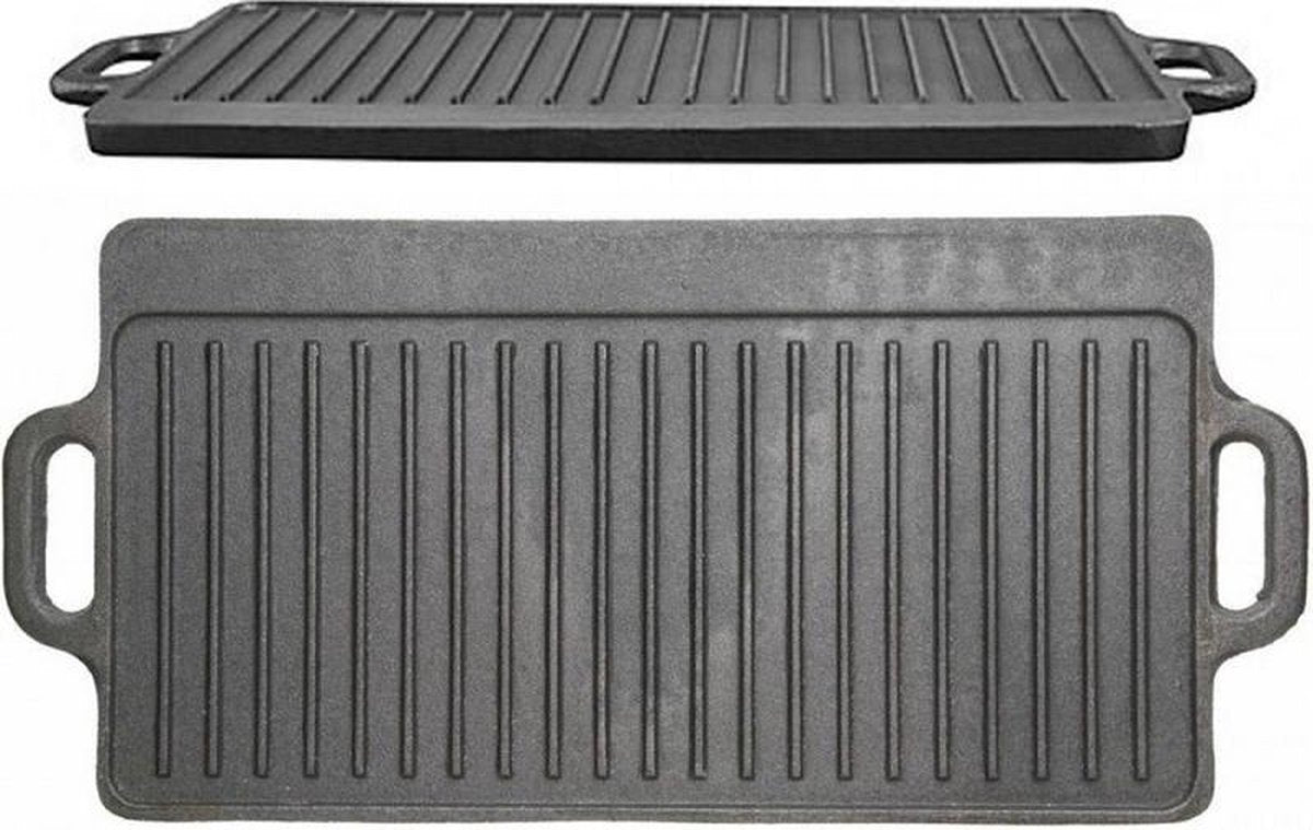 Gietijzeren Grillplaat Dubbelzijdig - 45cm x 23cm - KitchenCraft | Cast Iron
