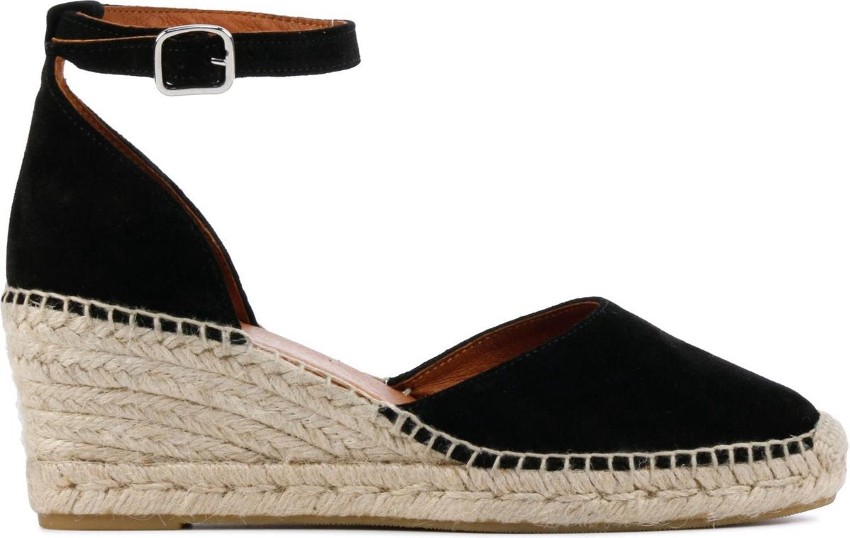 VIA VAI Flora Braid Espadrilles - Met Sleehak - Zwart - Maat 37