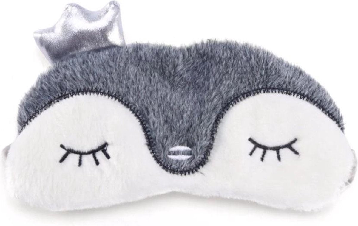 Slaapmasker Uil - Verduisterend - Wit - Voor op reis of thuis