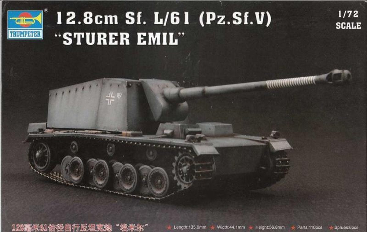 Military 128MM SF.L/61 PZ.SF.V Sturer Emil