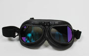 Zwarte pilotenbril multi kleur glas