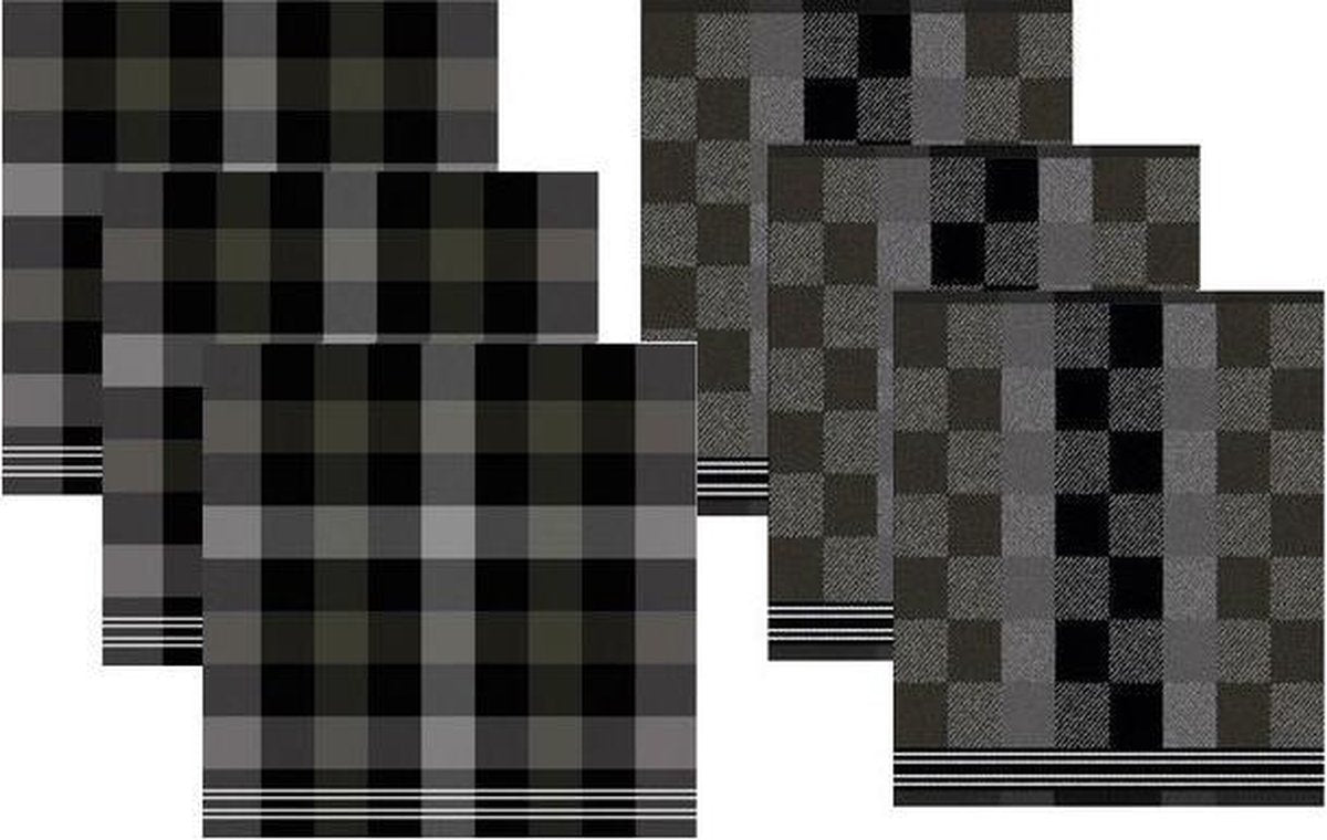 DDDDD Keukendoeken En Theedoeken Set Feller Grey (3+3 stuks)