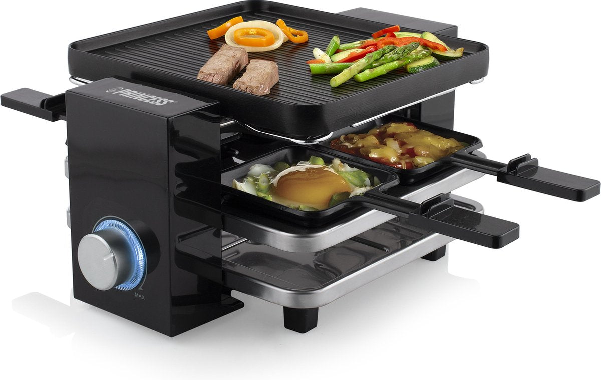 Princess 162915 Raclette Piano Black 4 – 4 personen