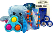 Ultrasativa® - Blue Mood Pakket - Infinity Cube - Pop It - Mesh Marble - Wacky Tracks - Sojaboon - Magic Rings - Mood Octopus - Mood Knuffel - Boos/Blij Knuffel - Snapperz - Snappers - Puzzel Bal - Fidget Cube - Blauw - Fidget - Fidget Pakket - Fidge