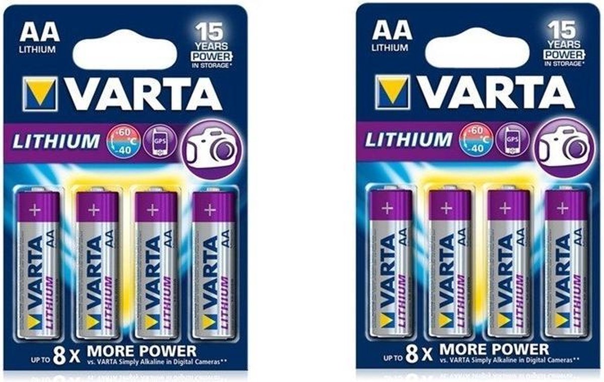 Varta Ultra Lithium AA Batterijen - 8 Stuks (2 Blisters a 4st)