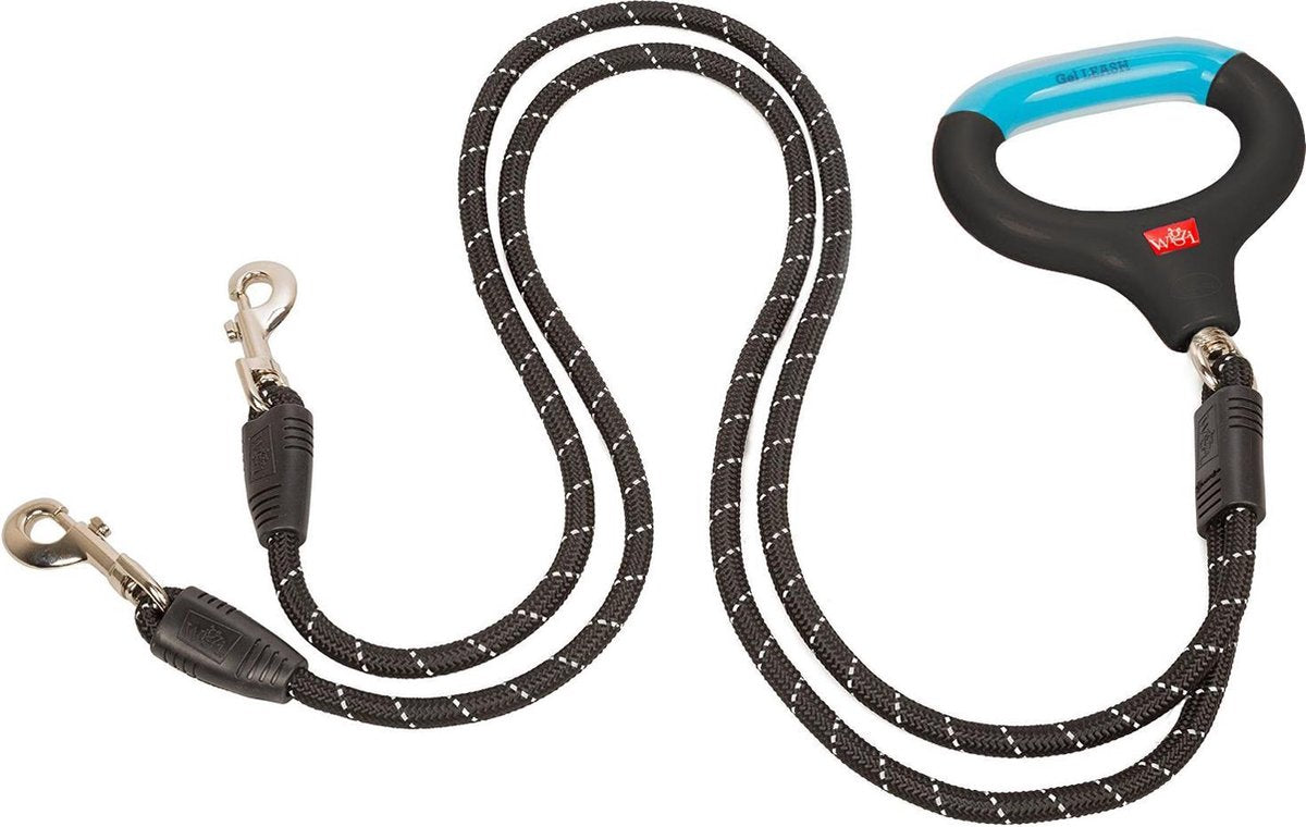 Wigzi Dual Doggie - reflecterende hondenriem voor twee honden met gelhandvat - 1