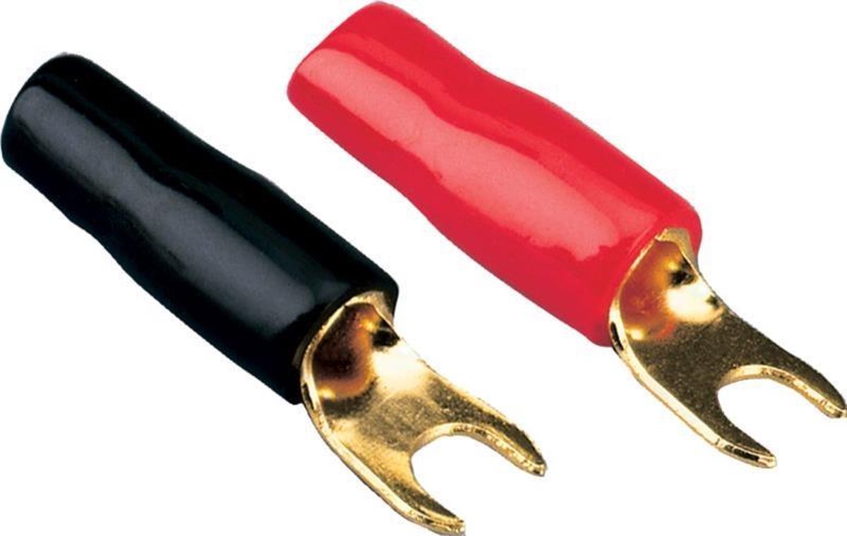 Vork kabelschoen 10 mm² 2 x rood  2 x zwart