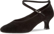 Diamant Ballroom Dansschoenen voor Dames 075-068-001 – Zwart Suède – Hak 5 cm - Maat 38