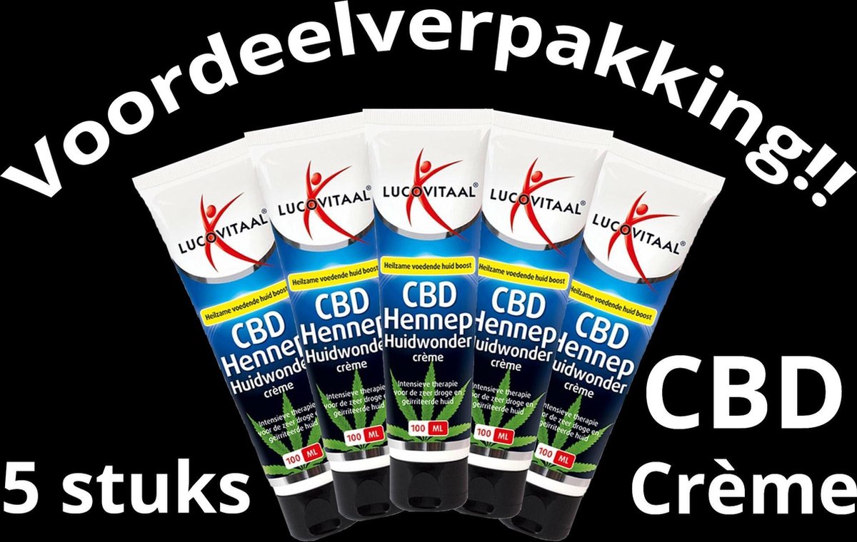 5x Lucovitaal - Hennep CBD Huidwonder Crème 5 stuks - Bodycrème