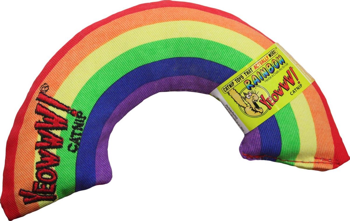 Yeowww! Regenboog Kicker - Catnip Kattenkruid Speeltje voor Katten - Kleurrijk - 18 cm