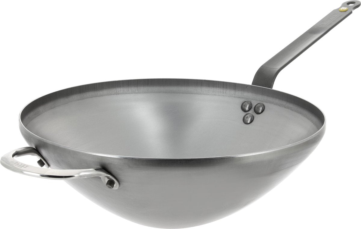 deBuyer Mineral B wok 32cm - staal - tegengreep