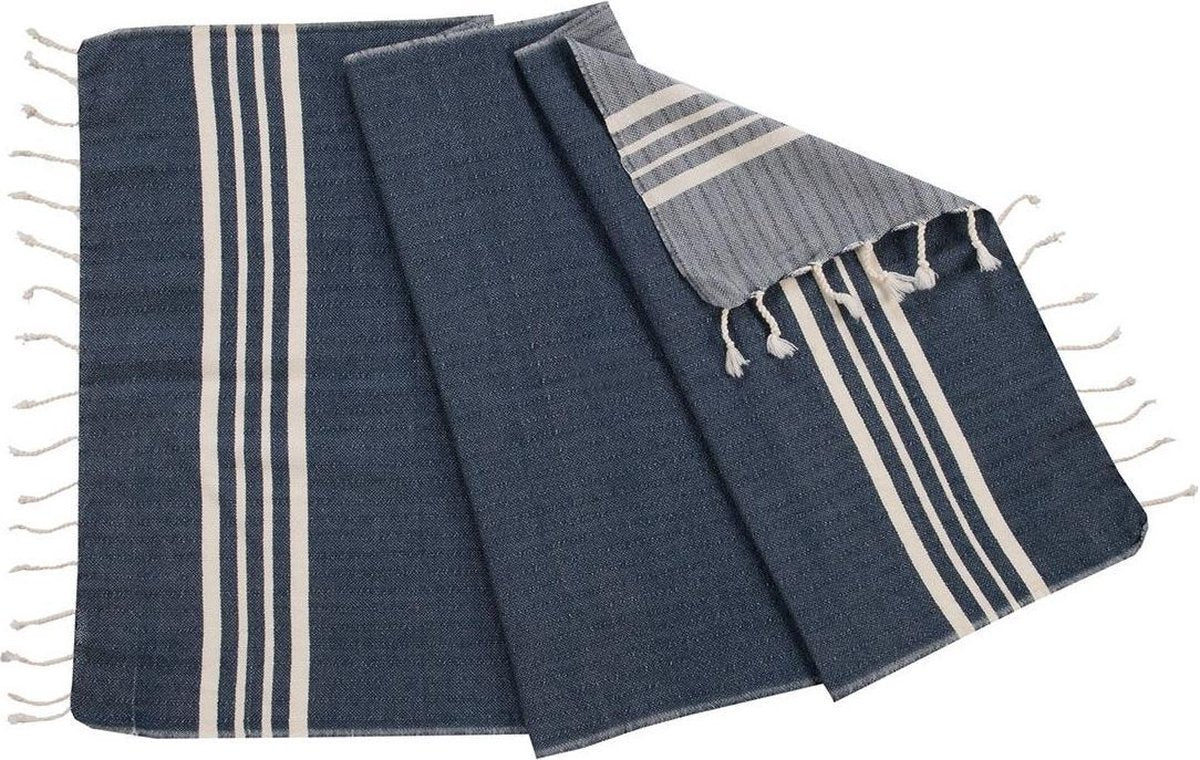 Gastendoek Krem Sultan Navy - 30x50cm - Toilet Handdoek - Kleine Handdoek - Wc Handdoek - Gastenhanddoek